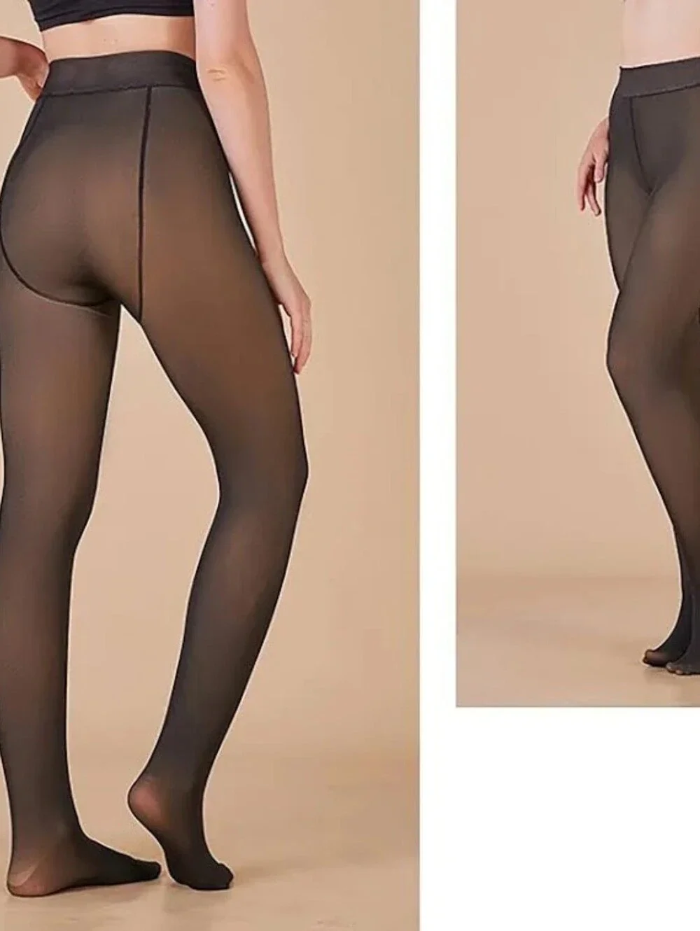 Women's Fleece Lined Sheer Thermal Footed Tights